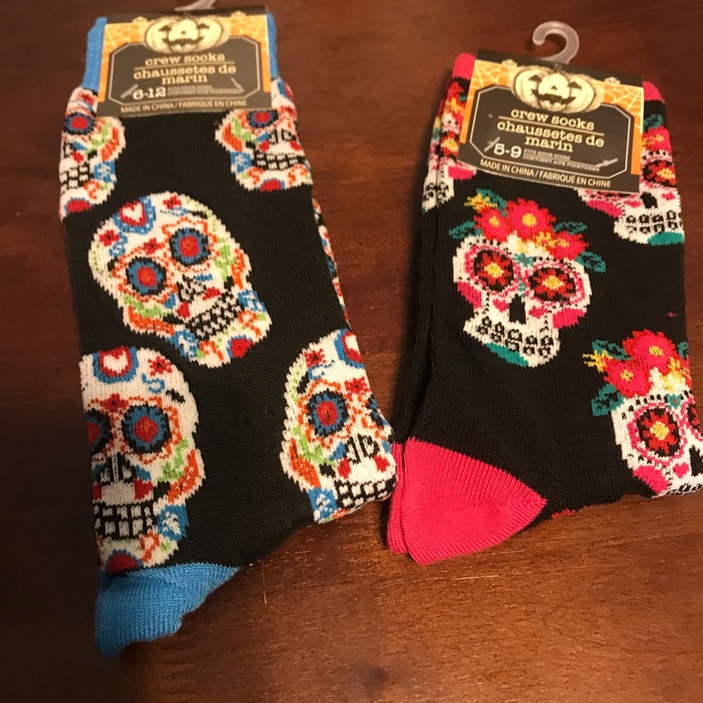 2 pair of crew socks. Halloween fun!